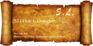 Slifka Lizander névjegykártya